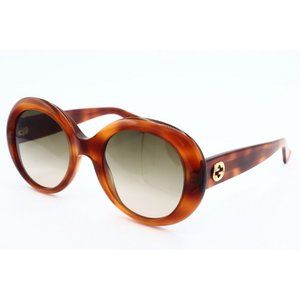 New Authentic Gucci GG 0139S 002 Round Havana Sunglasses Brown Lenses 51mm (A)